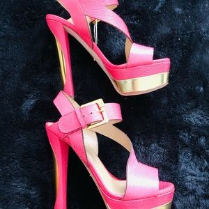 New Sergio Rossi Platform Pink Sandals 35
